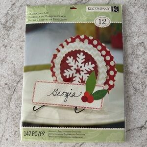 K&COMPANY 12 Holiday Place Card Kit Holders Holiday Dining Accessories